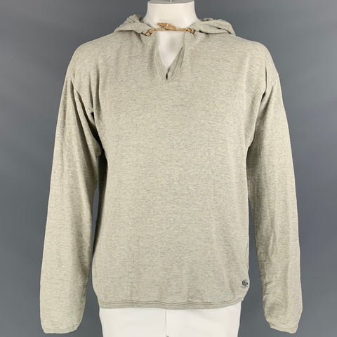 45rpm Size XL Light Grey Heather Cotton Hooded Sweatshirt