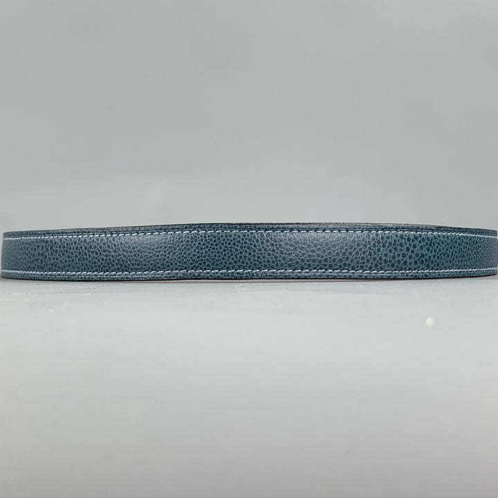 ROBIN KAHN Reversible Size 32 Blue & Orange Leather Sterling Silver Belt