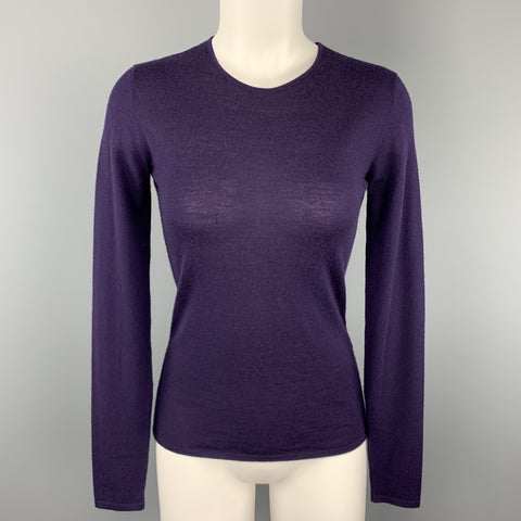 RALPH LAUREN Size S Purple Cashmere Crewneck Pullover