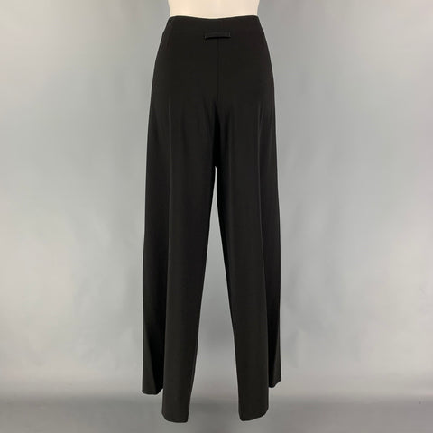 JEAN PAUL GAULTIER Size 12 Black Wool Rayon Wide Leg Dress Pants
