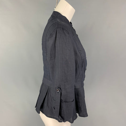 ARMANI COLLEZIONI Size 6 Navy Viscose Casual Top