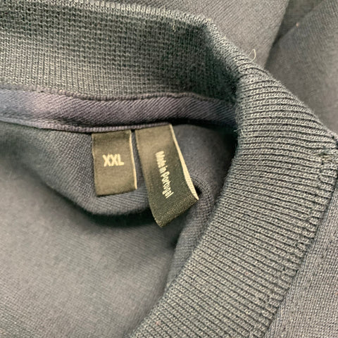 THEORY Size XXL Navy Viscose Blend Crew-Neck Pullover