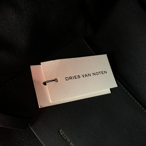 DRIES VAN NOTEN Tan Black Animal Print Pony Hair Tote Bag