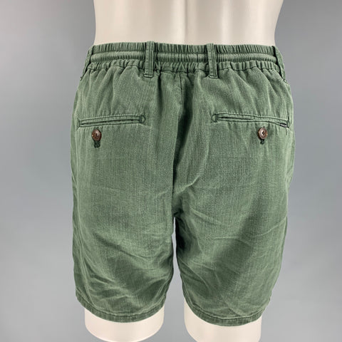SCOTCH AND SODA Size 31 Green Cotton Linen Drawstring Shorts