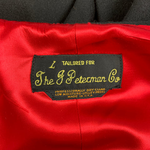 J.PETERMAN Size L Black Red Cape