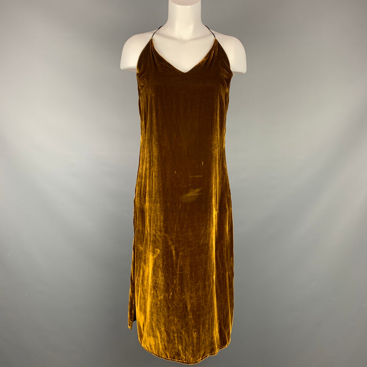 RtA Size M Gold Brown Velour Cocktail Dress