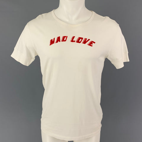 GIVENCHY Talla XS Camiseta Mad Love de algodón con estampado blanco