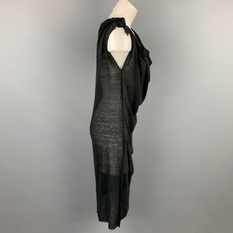 FORME 3’3204322896 Size S Black Jersey Linen Shift Dress