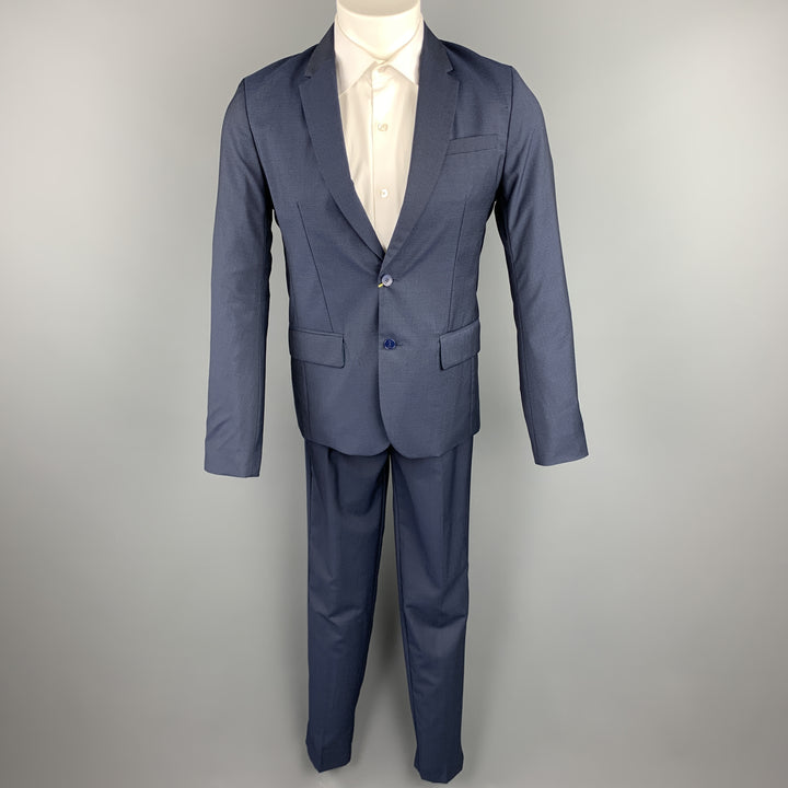 PAUL SMITH Junior Size 16 YRS Navy Window Pane Wool Blend Notch Lapel Suit