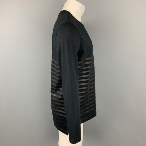 NICK WOOSTER x PAUL & SHARK Size M Black Stripe Cotton Crew-Neck Pullover