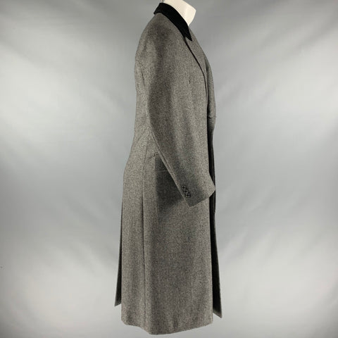 NORDSTROM Size M Black Grey Nailhead Wool Single Breasted Coat