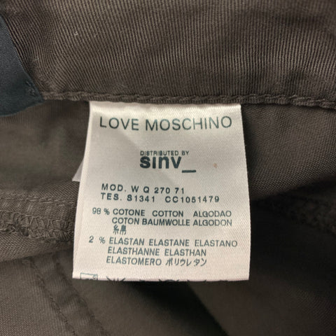 LOVE MOSCHINO Size 26 Brown Cotton Flat Front Casual Pants
