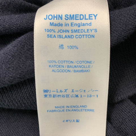 JOHN SMEDLEY Size XXL Navy Knitted Cotton Buttoned Polo