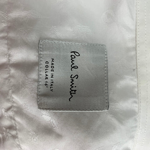 PAUL SMITH Size L White Jacquard Cotton Button Up Long Sleeve Shirt