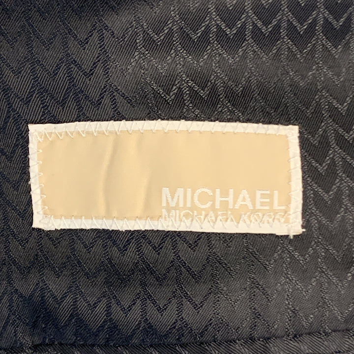 MICHAEL by MICHAEL KORS Talla 40 Abrigo deportivo corto de mezcla de lana a cuadros azul marino