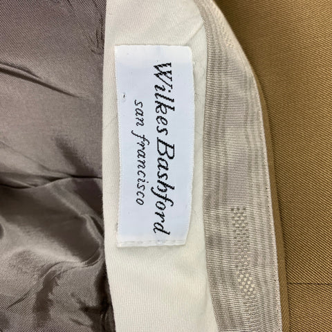 WILKES BASHFORD Size 31 Khaki Wool Pleated Dress Pants
