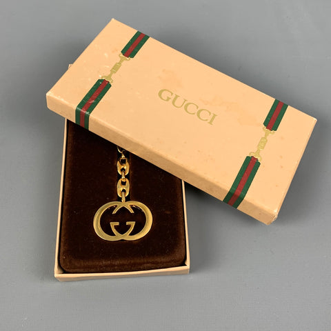 GUCCI GG Gold Chain Link Metal Key Chain