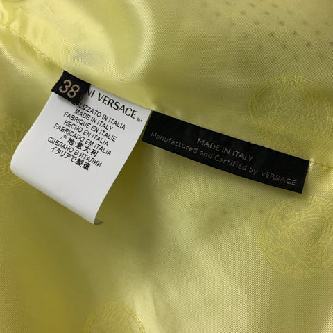 VERSACE Spring 2012 Size 2 Yellow & Gold Studded Leather Biker Jacket