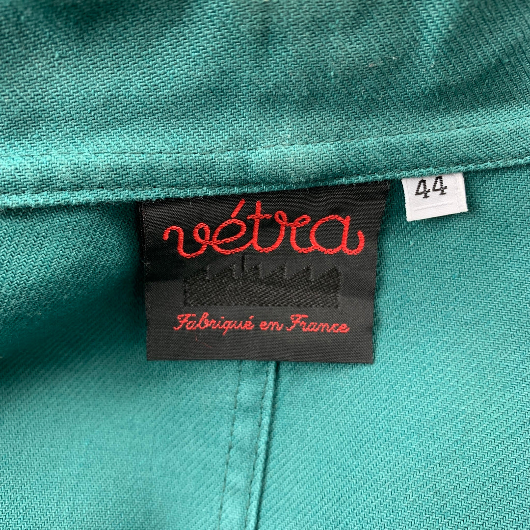 VETRA Size XL Teal Cotton Patch Pocket Worker Jacket