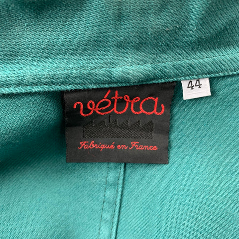 VETRA Taille XL Veste de travail en coton sarcelle avec poche plaquée