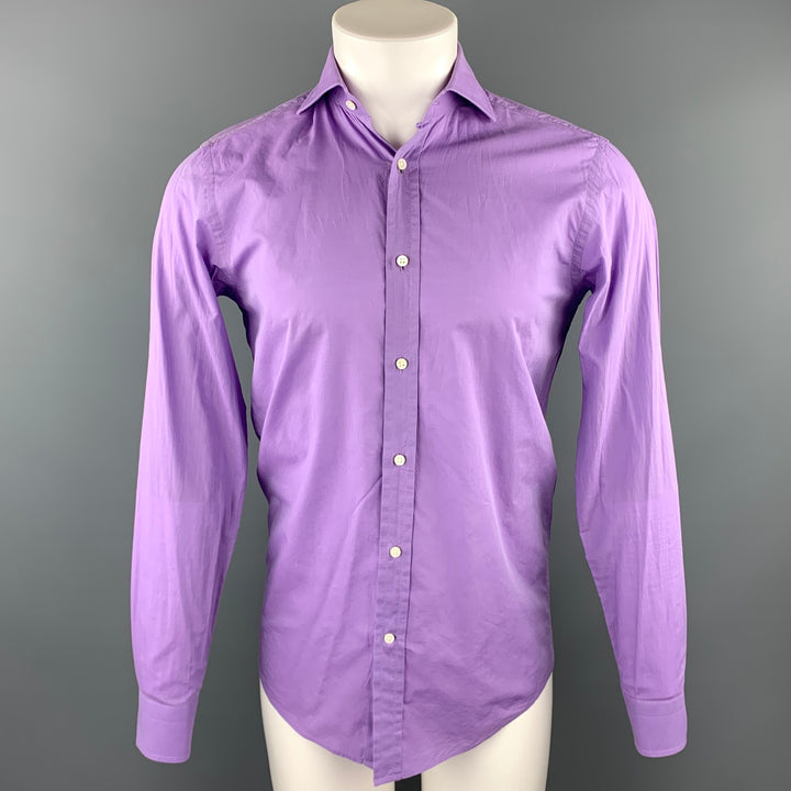 RALPH LAUREN Black Lable Size S Purple Cotton Long Sleeve Shirt