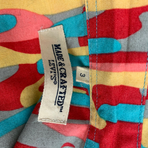 LEVI'S Size L Multi-Color Marble Cotton Short Sleeve Shirt