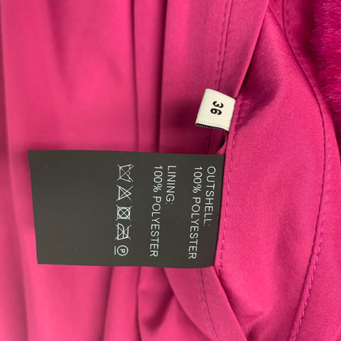 STAND STUDIO Size S Pink Faux Fur Textured Notch Lapel Coat