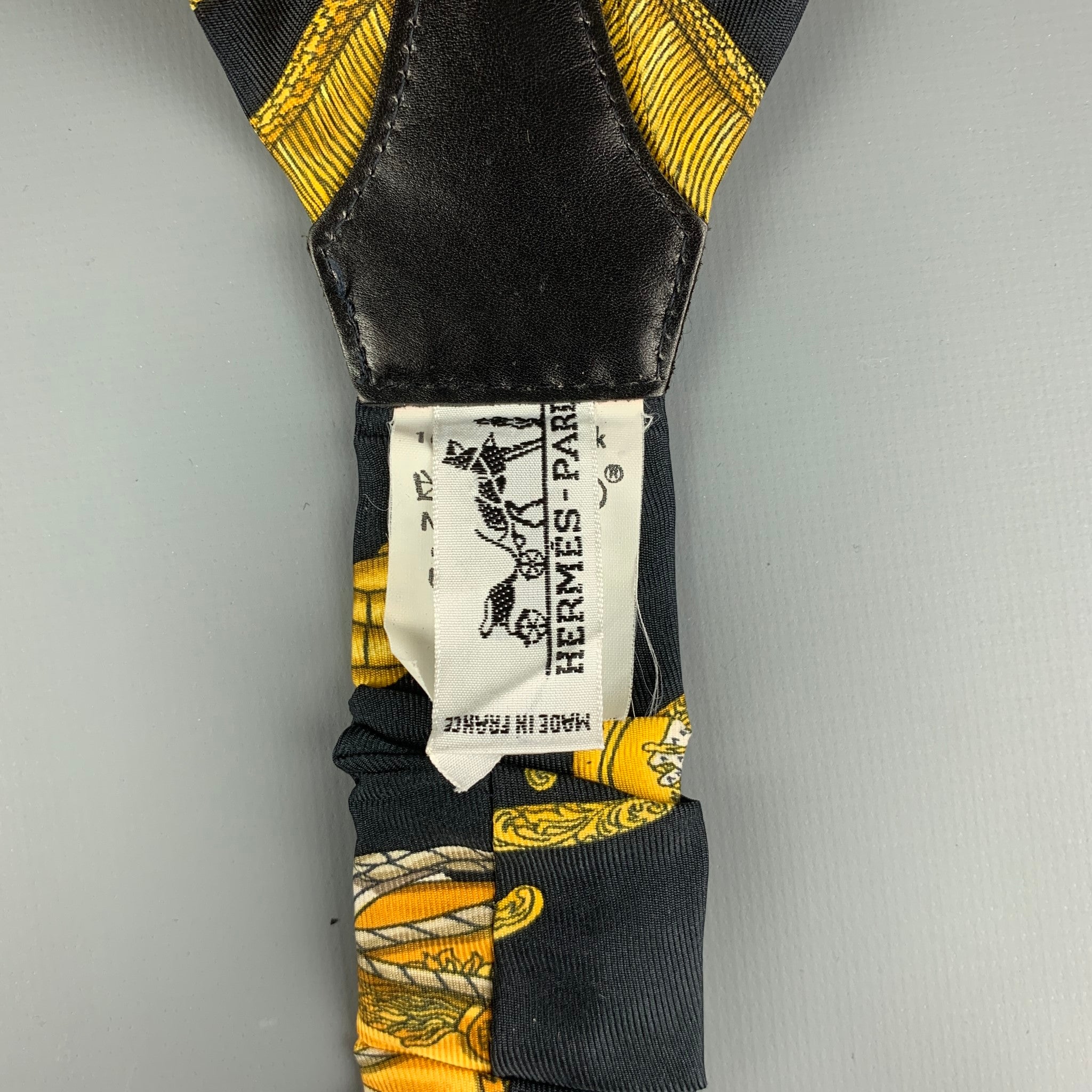 HERMES Black & Gold Silk Leather Suspenders – Sui Generis Designer