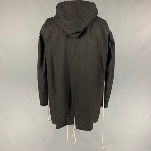 DRKSHDW by RICK OWENS Size L Black Cream Cotton Hooded Coat