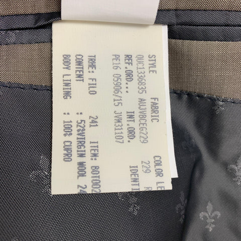 JOHN VARVATOS Size 38 Regular Oatmeal Heather Wool Blend Peak Lapel Suit
