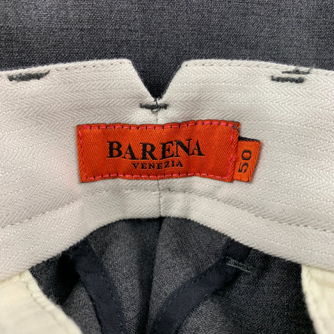 BARENA Taille 34 Pantalon habillé en laine / Lycra gris foncé à revers