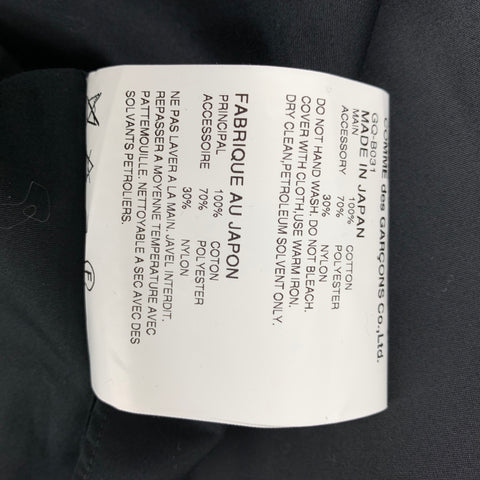 COMME des GARCONS Blusa con flecos de algodón y popelina negra talla S
