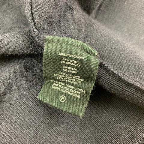 THEORY Size L Navy Wool Crew-Neck Pullover