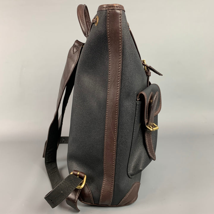 MULHOLLAND Black & Brown Color Block Coated Canvas Backpack
