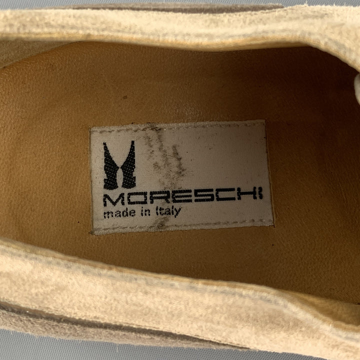 MORESCHI Size 8 Taupe Two Toned Suede Lace Up Shoes