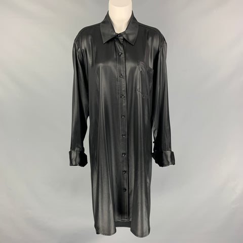ALEXANDER WANG Taille M Robe chemise unie en mélange de triacétate noir