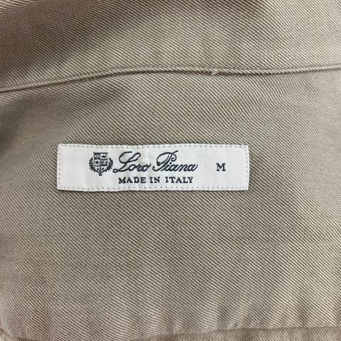 LORO PIANA Size M Grey Cotton Button Up Long Sleeve Shirt