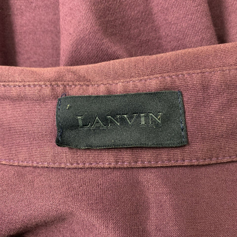 LANVIN Size S Purple Solid Cotton Polo