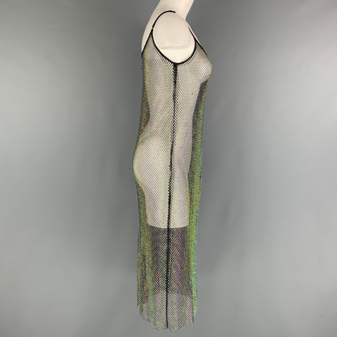 STINE GOYA Size S Black Polyester Beaded Slip Dress