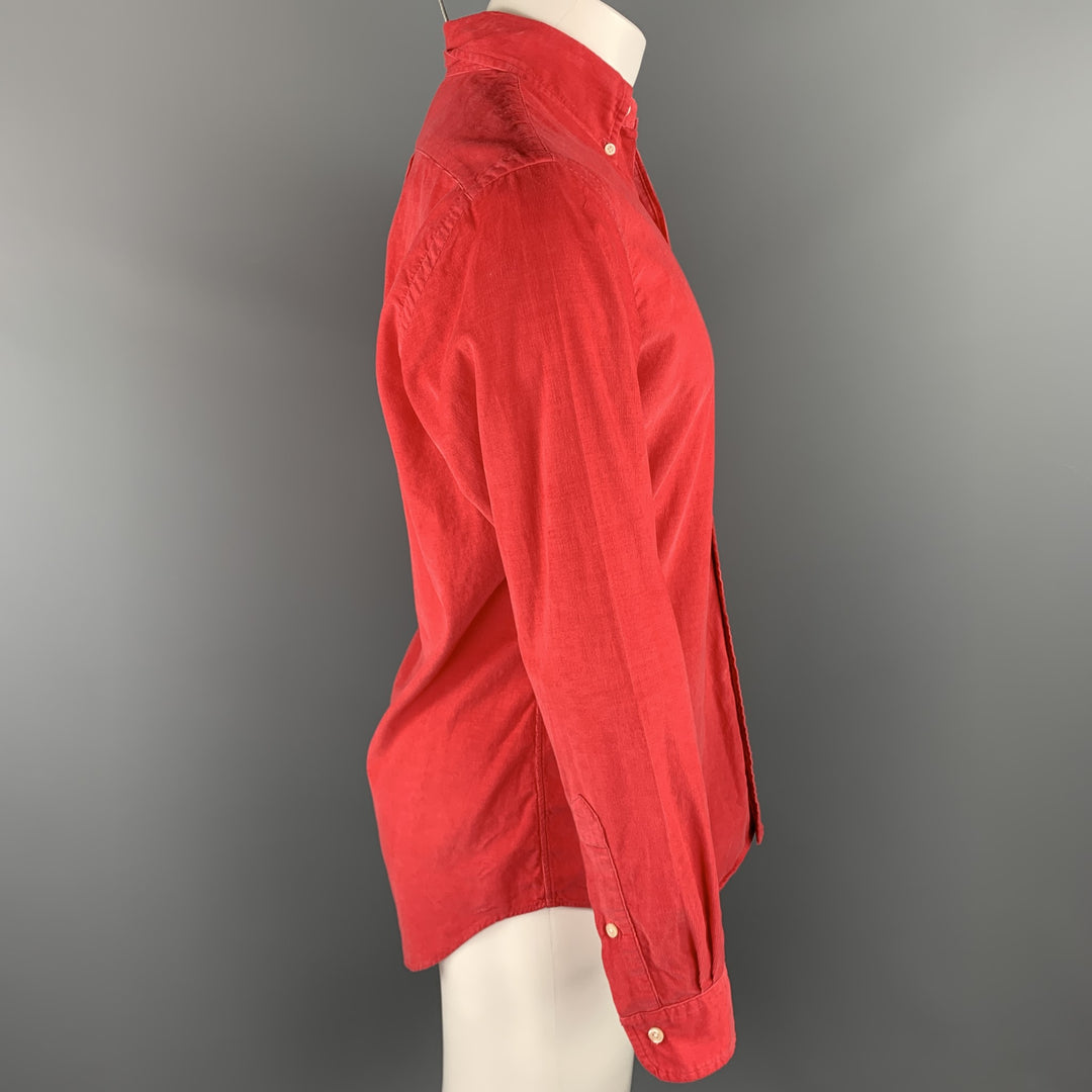 RALPH LAUREN Size S Red Corduroy Button Down Long Sleeve Shirt