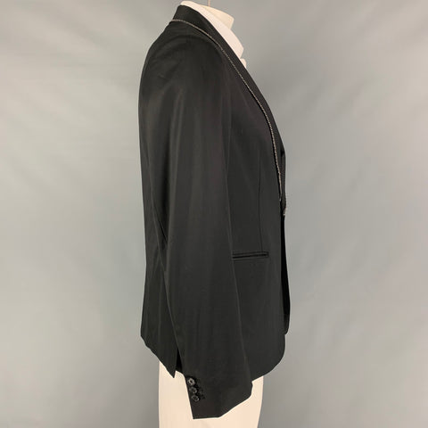 JOHN VARVATOS Size 44 Black Wool Shawl Collar Sport Coat
