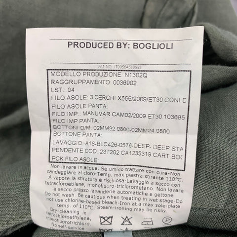 BOGLIOLI Size 36 Olive Linen Notch Lapel Sport Coat