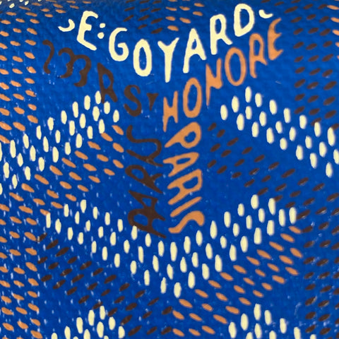 GOYARD Blue Tan Logo Coated Canvas Wallet