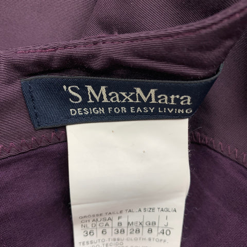 MAX MARA Size 6 Purple Polyester / Cotton Sleeveless Shift Dress