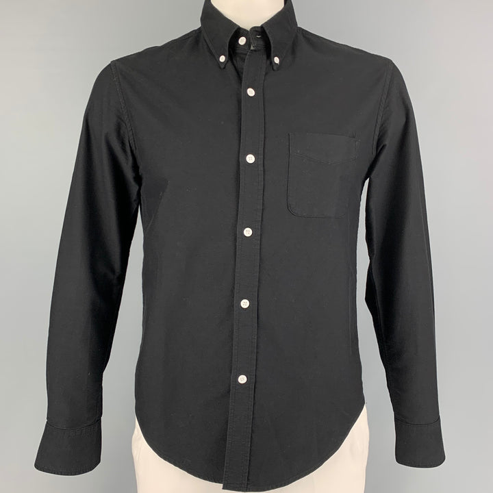 BAND OF OUTSIDERS Size L Black Cotton Button Down Long Sleeve Shirt