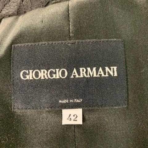 GIORGIO ARMANI Size 6 Black Viscose Blend Lace  Blazer