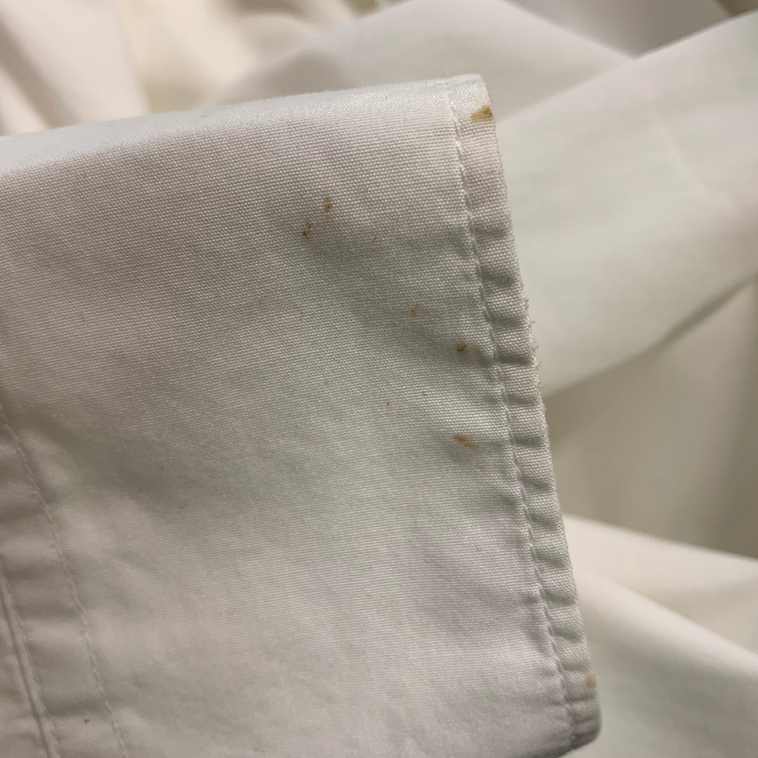 JEAN PAUL GAULTIER Size 8 White Cotton Solid Buttoned Sleeve Shirt
