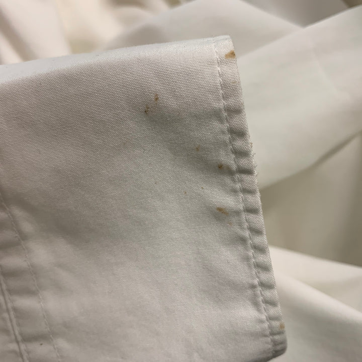 JEAN PAUL GAULTIER Size 8 White Cotton Solid Buttoned Sleeve Shirt