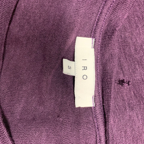 IRO Marvina  Size S Purple Distressed Linen Long Sleeve T-shirt
