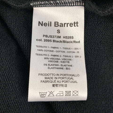 NEIL BARRETT Taille S Noir Rouge Man-Tastic Graphic Viscose Crew-neck Sweatshirt